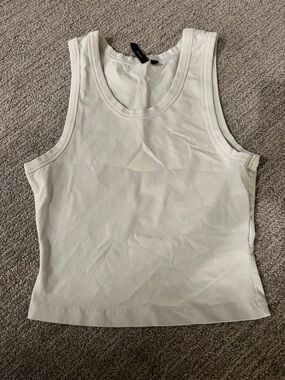 Women's Cream Ribbed Tank Top